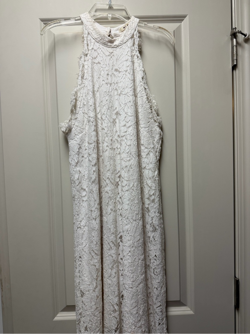 White Lace Halter Dress